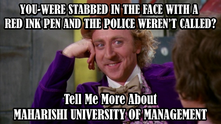 Condescending Wonka Takes Maharishi University of Management to Task